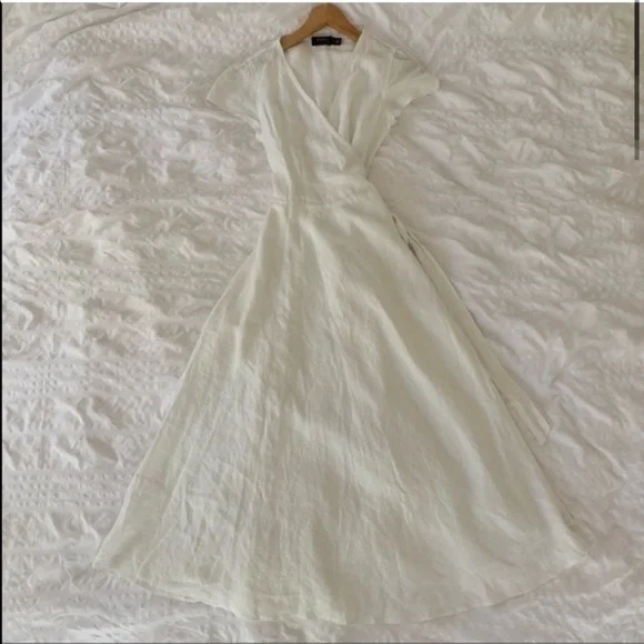 New Ralph Lauren Maxi Linen White Long Dress - Picture 5 of 13